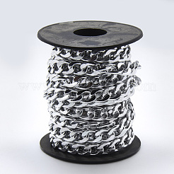 アルミカーブチェーン  スプールで  溶接されていない  銀色のメッキ  13x9x2.5mm  約16.4フィート（5m）/ロール&nbsp;CHA-T001-07S