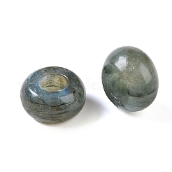 天然ラブラドライトヨーロッパビーズ  大穴ビーズ  ロンデル  14x7~8mm  穴：6mm&nbsp;G-G740-14x8mm-37