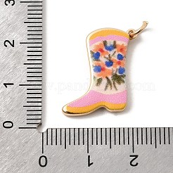 プリントブラスペンダント  ゴールドカラー  丸カン付き  靴  20x19x3mm  穴：3.5mm&nbsp;LS-KK-H253-01B-G02