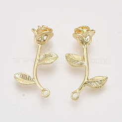合金ペンダント  ローズ  ライトゴールド  29x16x7mm  穴：1.6mm&nbsp;PALLOY-S121-203