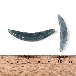 天然ミャンマー翡翠彫刻三日月コネクタチャーム  36~47.5x7~8.5x5~6.5mm  穴：1.2~1.3mm&nbsp;G-T143-39A