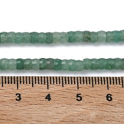 天然グリーンアベンチュリンヒシビーズ連売り  多面カット  ロンデル  4x2mm  穴：1mm  約161個/連  14.76''（37.5センチメートル）&nbsp;G-A299-A01-01