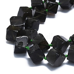 天然テクタイトビーズ連売り  菱形  14~16x15~17x15~17mm  穴：1mm  約25個/連  16.73''（42.5センチメートル）&nbsp;G-K245-F06-03