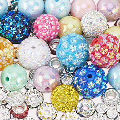 DIY ビーズ ファインディング キット  アクリルビーズ20個付き  ラインストーンビーズ170個  ミックスカラー  16x15mm  穴：2.8mm&nbsp;DIY-BM0001-01