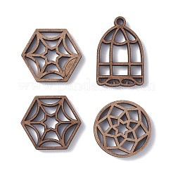 30個 6スタイル 木製フィリグリージョイナーリンク  バリーウッド  29~36.5x25~35.5x4.5mm  6個/スタイル&nbsp;WOOD-OC0002-28