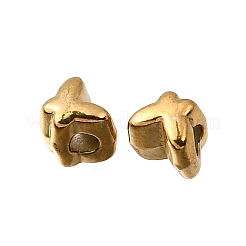 304ステンレススチールビーズ  イオンプレーティング（ip）  蝶  18KGP本金メッキ  4x4.5x4mm  穴：1.6mm&nbsp;STAS-L315-047G