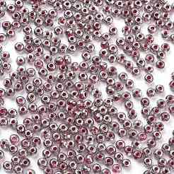 内部色ガラス種ビーズ  半分銀メッキ  ラウンド  ファイヤーブリック  3.5x2.5mm  穴：1mm  約11250個/ポンド&nbsp;SEED-A032-03G
