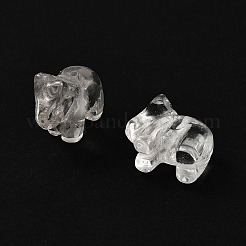 中国の十二支の天然水晶彫刻ビーズ  ロッククリスタル動物ビーズ  馬  18x19.5x9mm  穴：1mm&nbsp;G-D300-01F