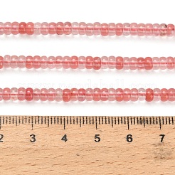 チェリークォーツガラスビーズ連売り  ロンデル  4x2mm  穴：0.9mm  約160~162個/連  14.96~15.16インチ（38~38.5cm）&nbsp;G-Z110-B07-2x4mm