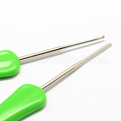 プラスチック製のハンドル鉄かぎ針編みのフック針  ライム  ピン：3.0~4.0mm  160x17x5mm&nbsp;TOOL-R038C-03