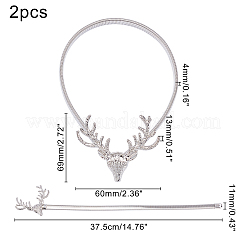 カーテンタイバック  合金ばね設計  ほとんどのカーテンに適しています  使いやすい  鹿  プラチナ  375x11x4mm&nbsp;AJEW-WH0168-13A