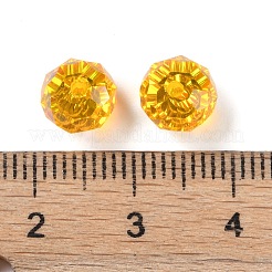 Ab色のメッキガラスビーズ  多面カット  ラウンド  ゴールド  8x5.5~6mm  穴：1.4~1.6mm  336個/セット&nbsp;EGLA-P059-03B-AB16