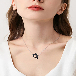 304ステンレススチールトグル留め具  リング  ブラック  リング：18x14x3mm  穴：1.5mm  バー：23.5x7x3  穴：1.8mm&nbsp;STAS-LP0004-77EB