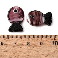 手作りランプワークビーズ  魚  ロージーブラウン  19~19.5x12x8.5mm  穴：1.2~1.8mm&nbsp;LAMP-TAC0007-01B