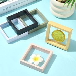 5個の正方形透明PE薄膜サスペンションジュエリーディスプレイボックス  リングネックレスブレスレットイヤリング収納用  ミックスカラー  9x9x2cm  1pc /カラー  5色&nbsp;CON-FS0001-19D