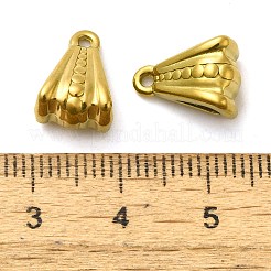 イオンプレーティング（IP）304ステンレス鋼チューブベイル  ループベイル  保釈ビーズ  18KGP本金メッキ  13x9x6.5mm  穴：1.2mm&nbsp;STAS-M070-24G