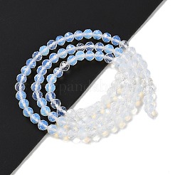 オパールビーズ連売り  多面カット  ラウンド  4mm  穴：0.6mm  約91個/連  13.90''（35.3センチメートル）&nbsp;G-A233-A02-02