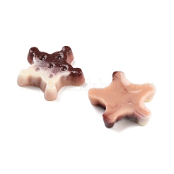 蓄光樹脂模造チョコレートデコデンカボション  暗闇で光る  リネン＆ココナッツブラウン  スター  10x10.5x2.5mm&nbsp;RESI-K036-28C-01