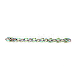 イオンプレーティング（IP）304ステンレススチールアズキチェーン  溶接されていない  虹色  1.5x2x0.4mm  約0.08フィート（0.025m）/ pc&nbsp;CHS-WH0007-01A-M