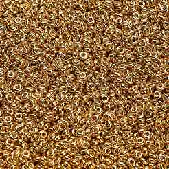 トーホー 8/0 デミラウンドビーズ  日本製シードビーズ  (PF557) パーマフィニッシュ ゴールドメタリック  3x1.15mm  穴：1.2mm  約744個/10g&nbsp;X-SEED-DR08-PF557