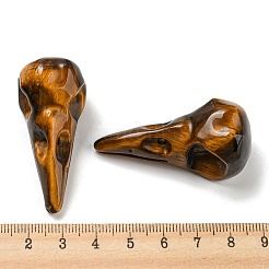 天然石タイガーアイペンダント  鳥の頭蓋骨のチャーム  47~49x20~22x20~22mm  穴：2~2.5mm&nbsp;G-M417-06F