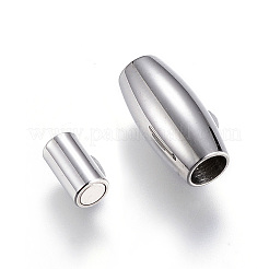 変色しにくい304ステンレススチール製のマグネット留め具と接着端  バレル  ステンレス鋼色  14x7mm  穴：4mm&nbsp;STAS-D159-42