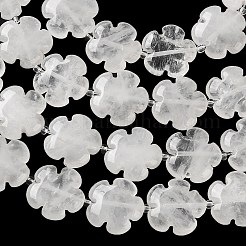 天然石クオーツクリスタルビーズ連売り  水晶  5  - 花びらの花  シードビーズで  20x6.5mm  穴：1mm  約20個/連  15.75''（40センチメートル）&nbsp;G-L241A-20