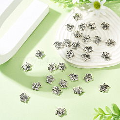 チベットスタイルの合金コネクタチャーム  アンティークシルバー  蝶  14x14x2mm  穴：1.6mm  30pc&nbsp;FIND-TADJ0001-10B