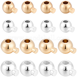 100個 4スタイル 真鍮クリンプビーズ  ラウンド  ミックスカラー  3~4.5x2.5~3.5x2.3~3mm  穴：0.5~1.2mm  25個/スタイル&nbsp;KK-BBC0027-74