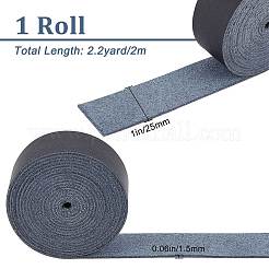 フラットマイクロファイバーイミテーションレザーコード  服飾材料  ブラック  25x1.5mm  約2.19ヤード（2m）/ロール&nbsp;LC-WH0006-07B-01
