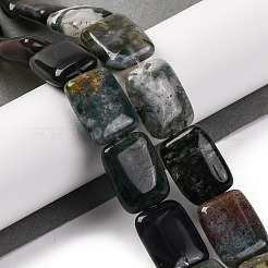 天然石インディアン瑪瑙ビーズ連売り  長方形  18x13.5x5.5mm  穴：1.2mm  約22個/連  15.75インチ（40cm）&nbsp;G-T047-B25-01