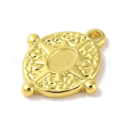 304ステンレススチールペンダントカボションセッティング  太陽とオーバル  18KGP本金メッキ  トレイ：5.5x3.5mm  20.5x18x2.5mm  穴：1.7mm&nbsp;STAS-A097-07G