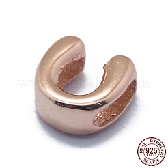 925スターリングシルバーヨーロピアンビーズ  大穴ビーズ  文字L  ローズゴールド  文字.u  7.5x7.5x3mm  穴：5x2mm&nbsp;STER-E064-01U-RG