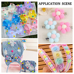400個 4スタイル DIY 人形クラフト  ポリエステルポンポムボール  ラウンド  ミックスカラー  9~10.5mm  100個/スタイル&nbsp;AJEW-SC0003-93C