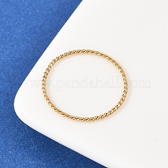 女性用304ステンレススチール指輪  ツイストリング  イオンプレーティング（ip）  ゴールドカラー  1mm  usサイズ8 1/4(18.3mm)&nbsp;RJEW-K301-08C-G