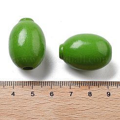 シーマウッドヨーロピアンビーズ  レモン  27.5x19.5mm  穴：5mm&nbsp;WOOD-G023-13C