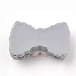 オペーク樹脂カボション  花とちょう結び  ミックスカラー  20x13x7mm&nbsp;X-CRES-S304-64