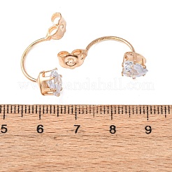 合金クリアキュービックジルコニアイヤリングナット  ライトゴールド  ハート  26x8x12mm  穴：1.2mm&nbsp;FIND-C082-01D-KCG