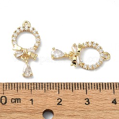 真鍮製マイクロパヴェキュービックジルコニアペンダント  ティアドロップ  18KGP本金メッキ  22x10.5x3mm  穴：1.2mm&nbsp;FIND-Z026-08G