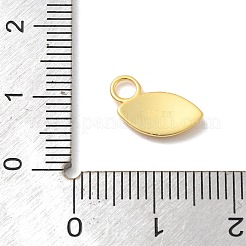 925スターリングシルバーチャーム  ゴールドカラー  スタンプ925個付き  ラグビー  8x12x1.5mm  穴：2.5mm&nbsp;STER-Z012-04G-04