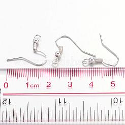 アイアン製ピアスフック  水平ループ付き  銀色のメッキ  19~21x18~20mm  ピン：0.65mm&nbsp;X-J07JW-S