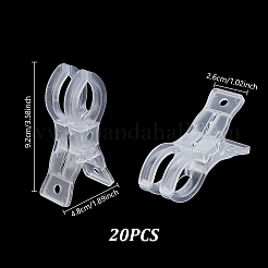ABSプラスチック製物干しクリップ20個  透明  92x26x48mm&nbsp;DIY-GA0010-08