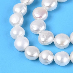 天然養殖淡水パールビーズ連売り  溝付き  研磨両側  乳白色  6~8x2.5~5mm  穴：0.6mm  約56~58個/連  14.76~14.96インチ（37.5~38cm）&nbsp;PEAR-N014-07N