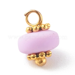 手作りポリマークレイペンダント  真鍮のパーツと  オブレートビーズ  ミックスカラー  9.5x7mm  穴：0.8mm&nbsp;PALLOY-JF00747