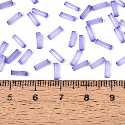 ガラス竹ビーズ  模造キャットアイ  モーブ  6.5~7x1.5~2mm  穴：0.8~1mm  約13636個/ポンド&nbsp;SEED-N007-28C