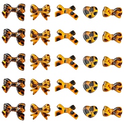 30個 5種類のプリント透明アクリルビーズ  ヒョウプリント模様  混合図形  17~24x22~34x6~9mm  6個/スタイル&nbsp;TACR-YW0003-46