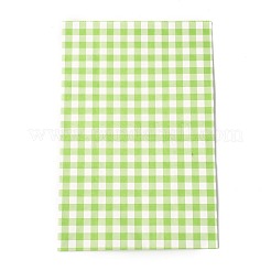 タータン模様の紙袋が付いている長方形  ハンドルなし  ギフト＆フードバッグ用  黄緑  23x15x0.1cm&nbsp;CARB-Z001-01C