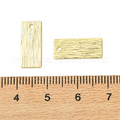 シーグレース真鍮ペンダント  長方形チャーム  空白タグのスタンプ  ブラシ仕上げ  カドミウムフリーと鉛フリー＆ニッケルフリー  ゴールドカラー  16x7x0.7mm  穴：1.4mm&nbsp;XGRQ3P793-612G