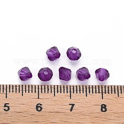 透明なアクリルビーズ  多面カット  双円錐形  パープル  5x4.5mm  穴：1.2mm  約12160個/500g&nbsp;MACR-S373-84-B01