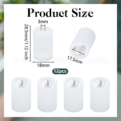12個の粘着シリコン家具コーナーガード  コーナープロテクター  コラム  透明  28.5x18mm  穴：3mm  内径：17.5mm&nbsp;DIY-OC0014-04